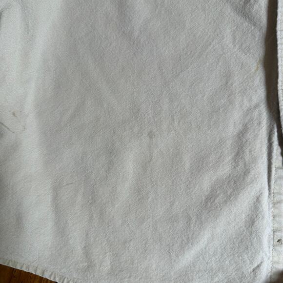 L.L. Bean cream heavy cotton short sleeve button up cargo shirt SIZE M - Picture 4 of 5